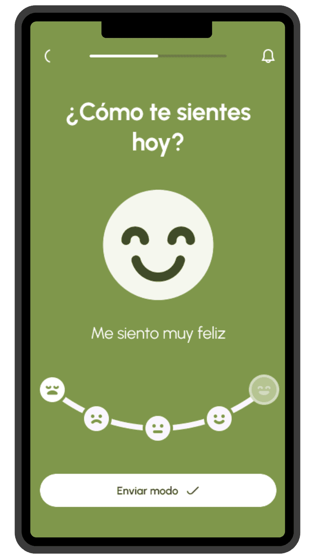 Interfaz de la aplicación Mindful Track